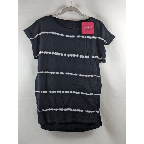 Tie Dye Linen Like Cuff Short Sleeve Maternity T-Shirt S Ingrid & Isabel Layer - Picture 6 of 7